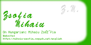 zsofia mihaiu business card